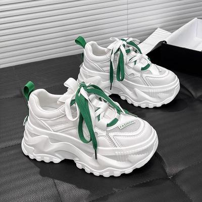 Neue Atmungsaktive Dad Shoes für Damen Vielseitige Dicksohlige Höhenverstärkende Schlanke Lässige Sportschuhe
