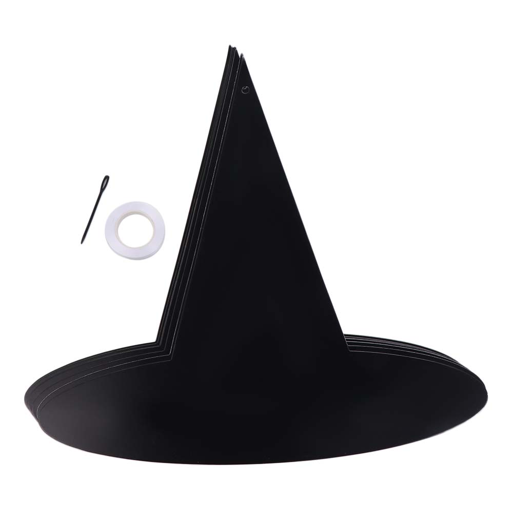 12pcs Handmade Witch Hat Decoration Spooky Hat Wall Decor Hanging Wizard Caps  Indoor Outdoor Decor