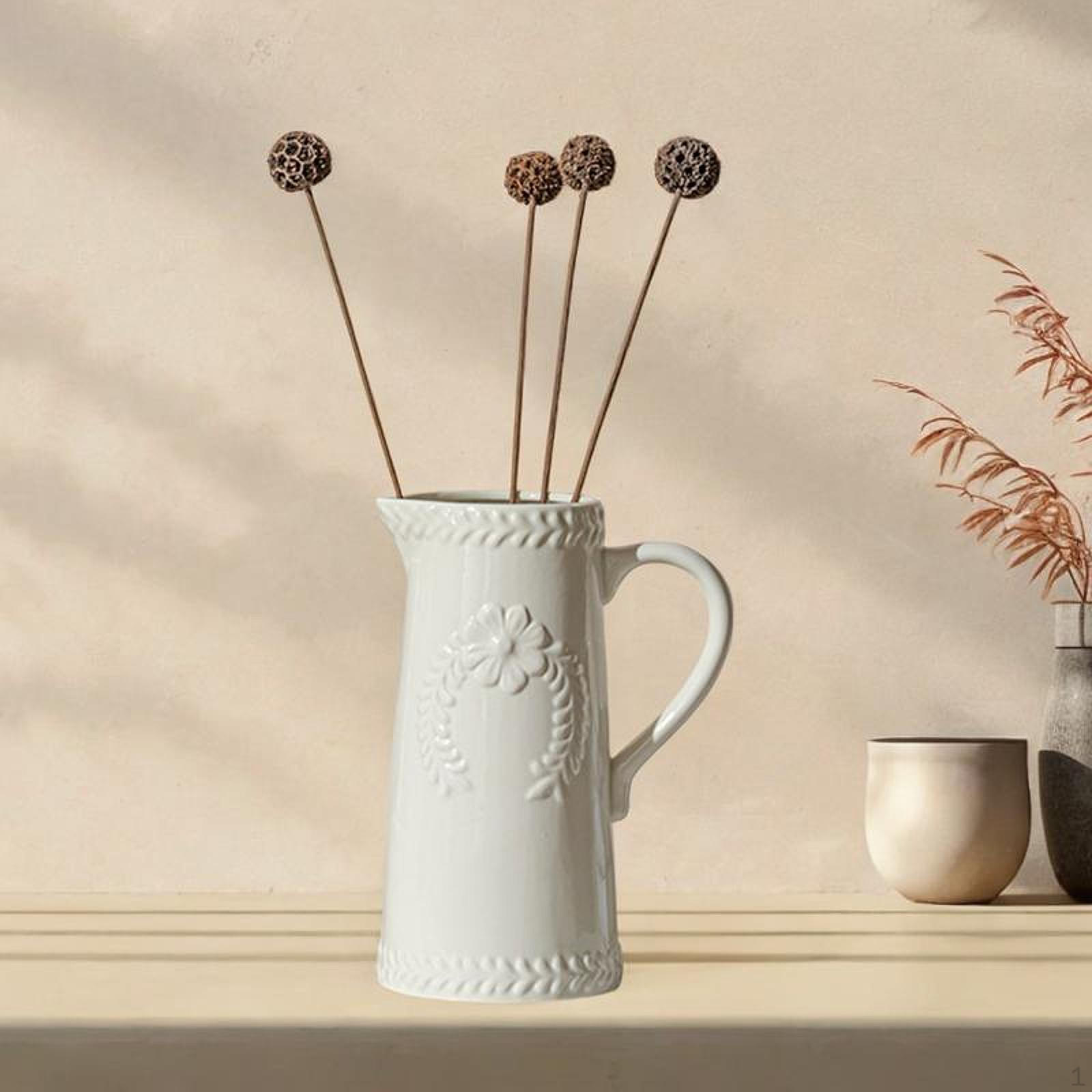 

Керамическая ваза для цветов, цветочная композиция, украшение, органайзер, настольный горшок, белый для кухонного камина Mouth 9.4 cm