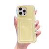 iPhone 17 Pro Jelly Silicone Card Holder Case, Solid Color, Anti-Fall Protection for iPhone 15P/14