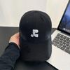 Retro ripped embroidery letters baseball cap men's spring and summer versatile big head circumference showing face small peaked cap women