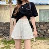 Fashion Summer Women Crimping High Waist Classic Denim Shorts Pants Wide Leg Street Style All-match Casual Jean Sexy Shorts