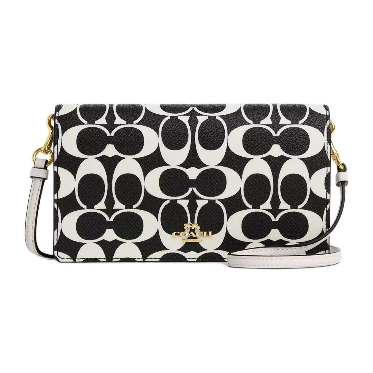 

Coach Anna 20 Logo Commuter Classic Monogram Card Slot Clutch Canvas And Leather Crossbody Bag Small Women Crossbody Bag Black CO967-IMA47 Basic Set (Bag+Dust Bag)