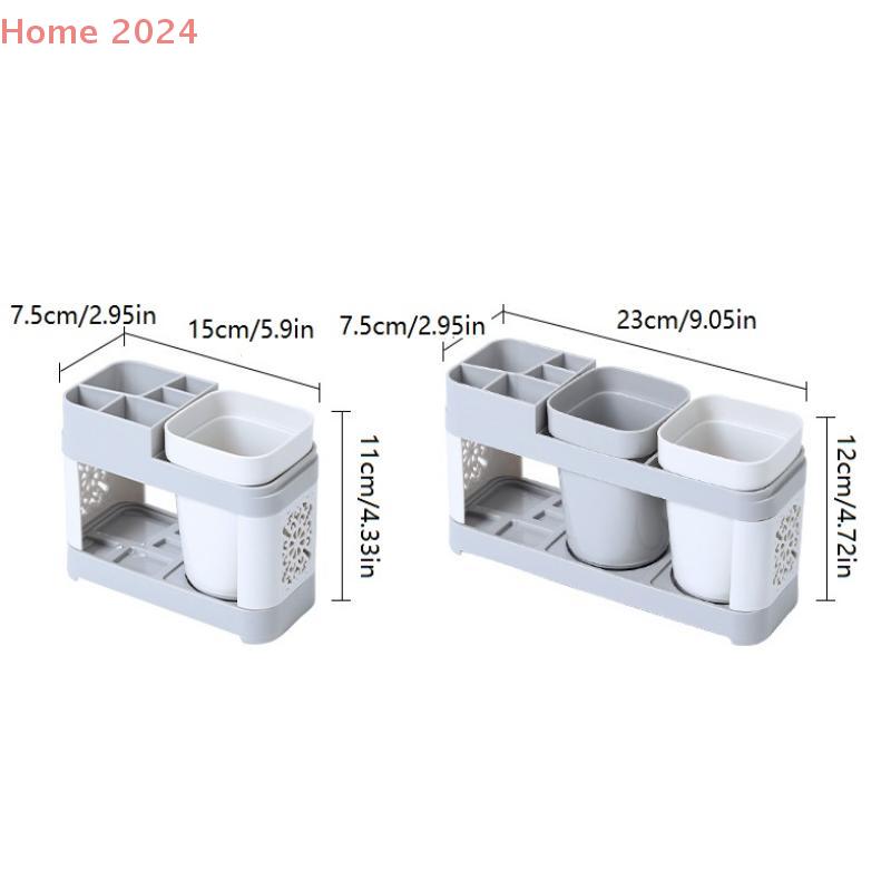 Single/Double Mouthwash Cup Toothbrush Toothpaste Shelf Advanced All-in-one Bathroom Wash Set Cup Holder