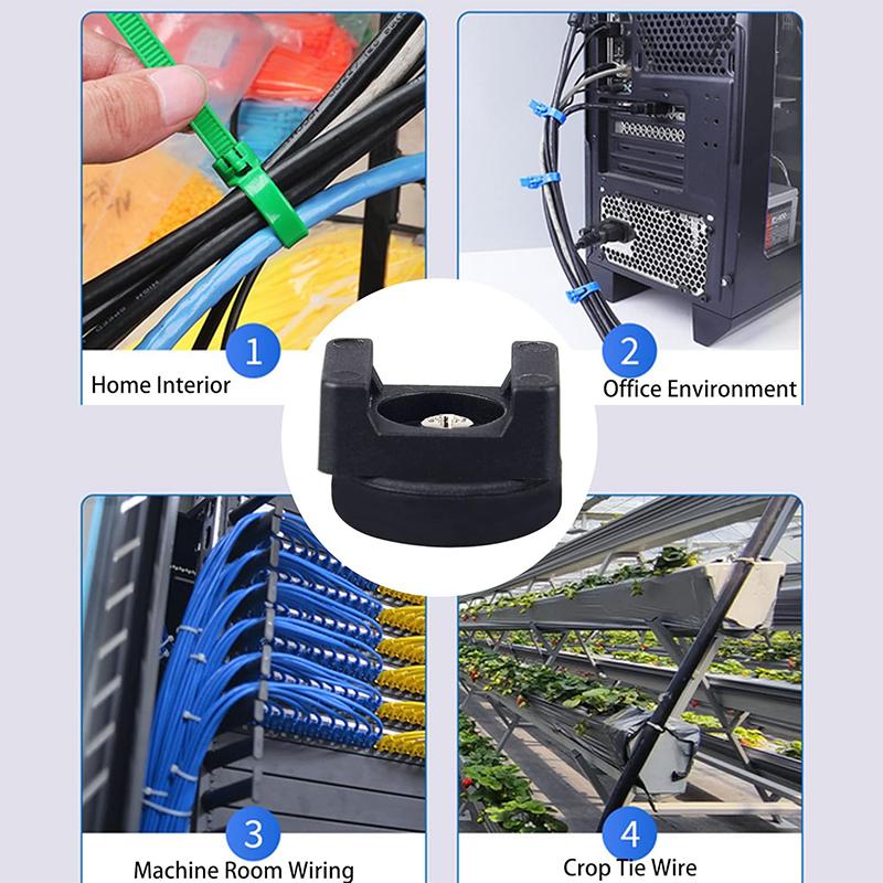 

10 шт. Магнитные крепления для кабельных стяжек-хомутов, Магниты, Кабельные стяжки-хомуты, Многоцелевой магнитный держатель для кабелей для организации кабелей