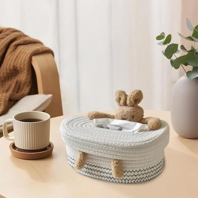 Taschentuchboxhalter Papierhalter Taschentuchaufbewahrung Baumwollgewebter Behälter Box Heimdeko Taschentuchspender Einfache Entnahme Serviette