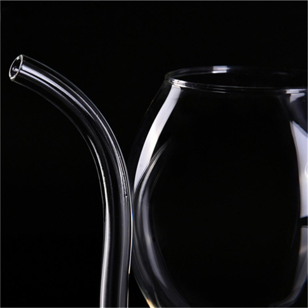 Kreatives, 300 ml, 2 Stück, Teufels-Rotweinglas, transparenter Becher mit eingebautem Trinkschlauch, Strohhalm, Wasserbecher für die Hausbar