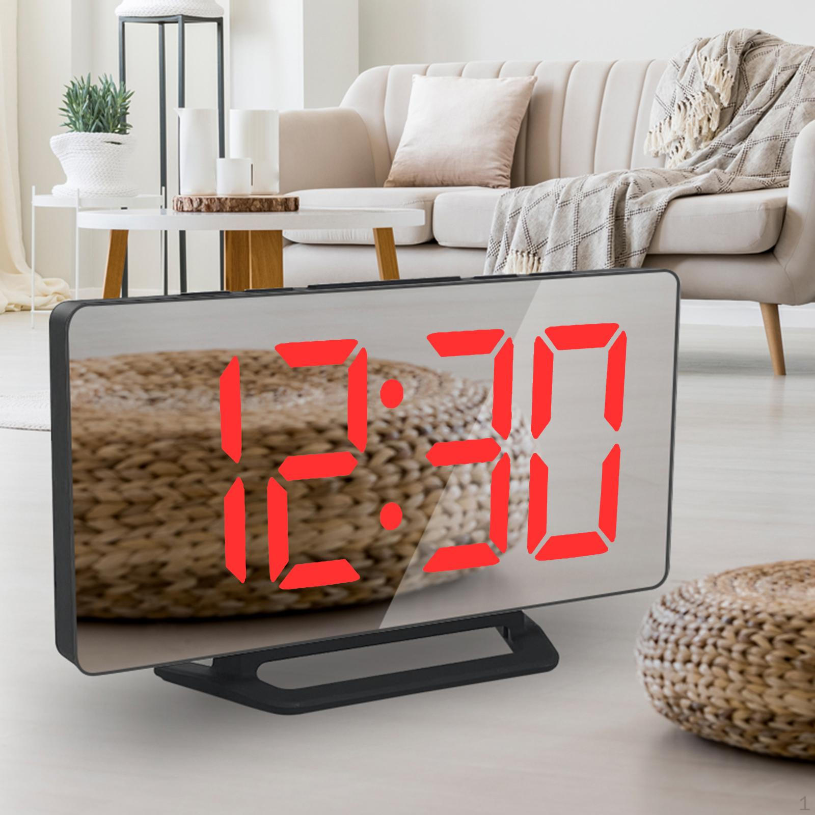 

Digital ,Large Display led light mirror Electronic Clocks, with Snooze,Dual USB Charging Ports, 3