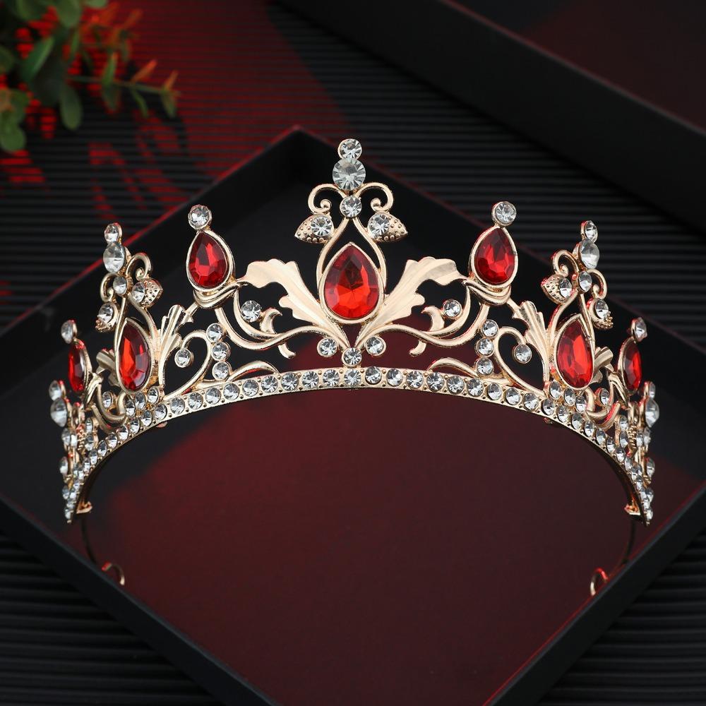 Baroque Wedding Hair Tiara Headpieces Jewelry Crystal Bridal Tiara Crown High-end Rhinestone Diadem Veil Tiaras Birthday Gift