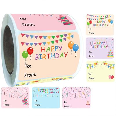 Alles Gute zum Geburtstag Geschenkanhänger Bunte Namensanhänger Aufkleber Partygeschenke Verpackungssiegel Weihnachtsgeschenkkarton Beutel Verpackungsetiketten