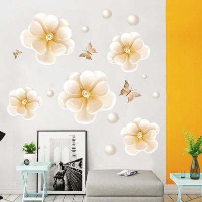 Su Geçirmez Çiçek Yaprağı Kelebek Duvar Sticker Kendinden Yapışkanlı Çıkarılabilir Duvar Dekalı Yatak Odası Oturma Odası Ev Dekorasyonu Nordic Tarz