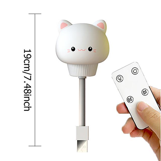 USB Cartoon Cute Night Light With Remote Control Babies Bedroom Decorative Feeding Light Bedside Tabe Lamp Xmas Gifts For Kids