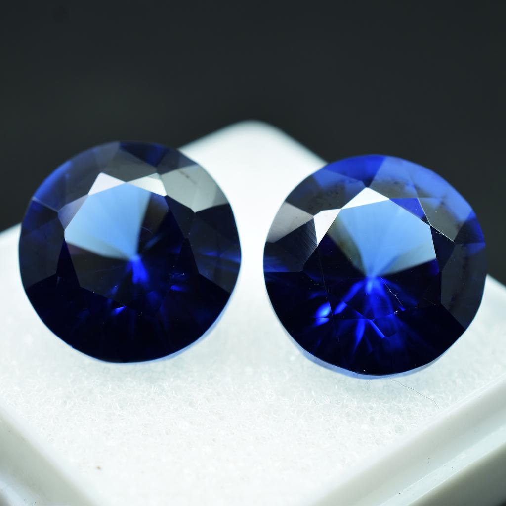 18 Ct Natural Rare Faceted Ceylon Sapphire Blue Loose Round Cut Loose Gemstone