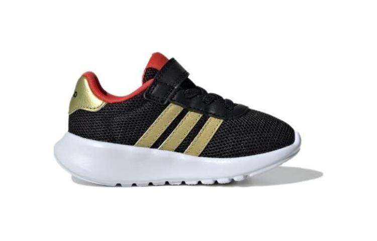 adidas Neo Lite Racer 3.0 Anti Slip Wear Resistant Low Top Toddler Shoes Black Gold Red Baby IG8957