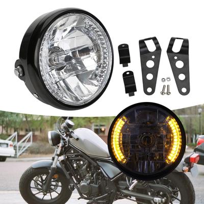 Motorcycle Headlight with Housing Motorbike Accessory Assembly Sturdy Mount Bracket Head Lamp