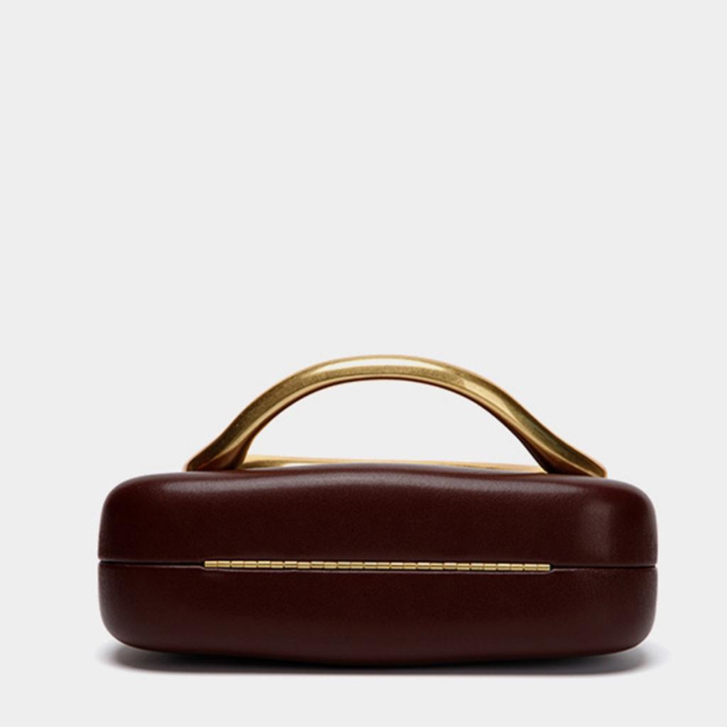 Gold Metal Closure Box Clutch Bag PU leather Women Handbags Designer Shoulder Crossbody Bags Evening Wedding Party Small Purses