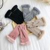 Autumn Winter Warm Suede Gloves Plus Velvet Thickened Plush Decor Cuff Gloves Outdoor Coldproof Touchscreen Riding Ski Gloves
