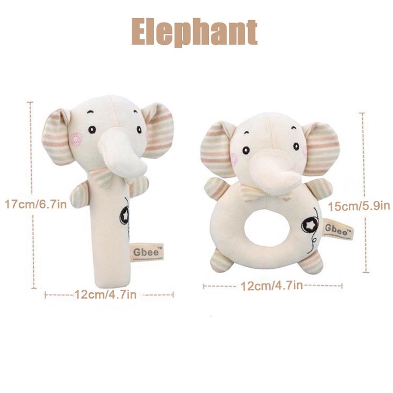 Baby Rattles Soft Cartoon Cute Plush Animal Toys Child Educational Handbells