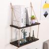 Hanging Wall Shelves,Swing Rope Floating Shelf,2 Tier  Hanging Storage