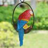 Papageien-Figur, praktisch, auffällig, lebendig graviert, Gartendekoration, zum Aufhängen, Sommer-Papageien-Vogel-Anhänger, Papageien-Figur für den Rasen