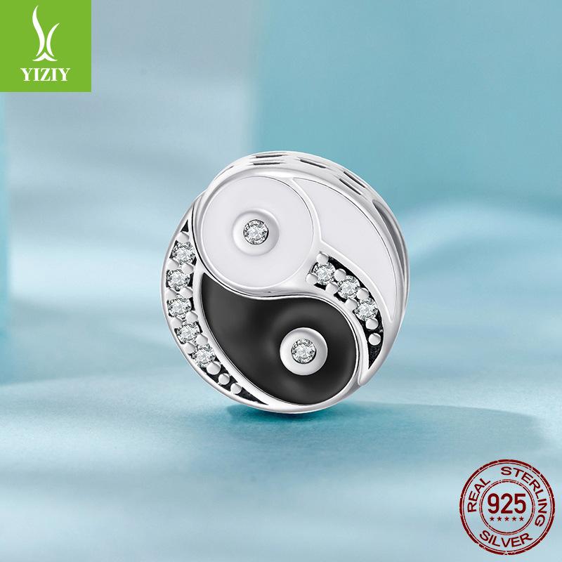 Combinaison de Perles en Argent Sterling 925 DIY Accessoires de Bracelet Perlé Perles Libres Simples et Polyvalentes