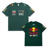 Red Bull Heren Dames F1 Raceteam T‑shirt, Zomer Korte Mouw Katoenen T‑shirt, Voor en Achter Print Casual Los Sport Topje, Meerkleurig