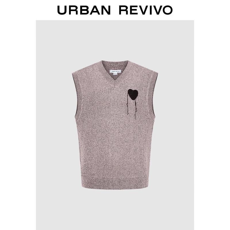 

Мужской вязаный жилет без рукавов с текстурированным сердечком любви UR 2025 XL