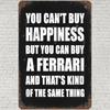 Vintage Metal Tin Sign , Quotes Wall Art Decor, You CanT Buy Happiness But Can A Poster for Home Living Room Bedroom Kitchen Gar