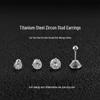 Titanium Zircon Stud Earrings for Women - Elegant Cartilage & Cochlea Jewelry