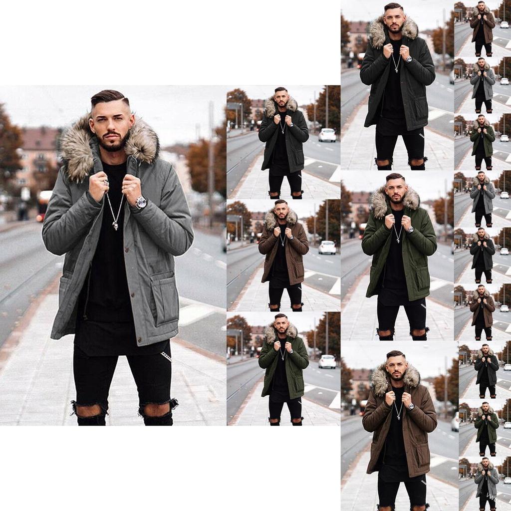 Ultra-warm Men's Winter Parka Jacket With Luxurious Faux Fur Collar