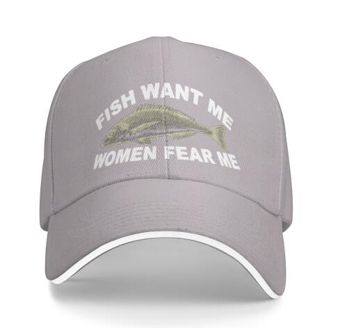 Funny Gift Hat Women Want Me Fishes Fear Me Hat for Women Baseball Hat Cool Hats Designer Cap Men One Size
