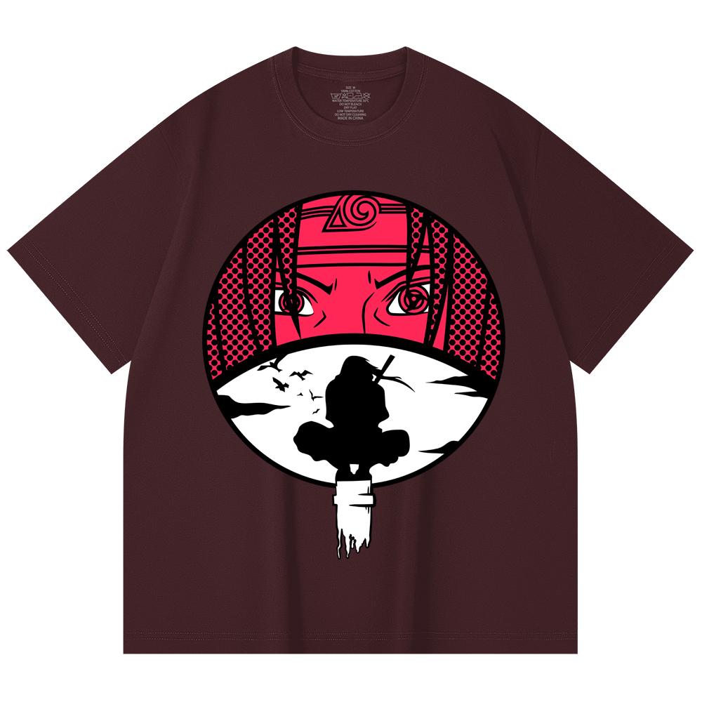

230 Gsm 100% Cotton Naruto V8 Itachi Print Unisex Heavy Cotton T Shirt 2XL