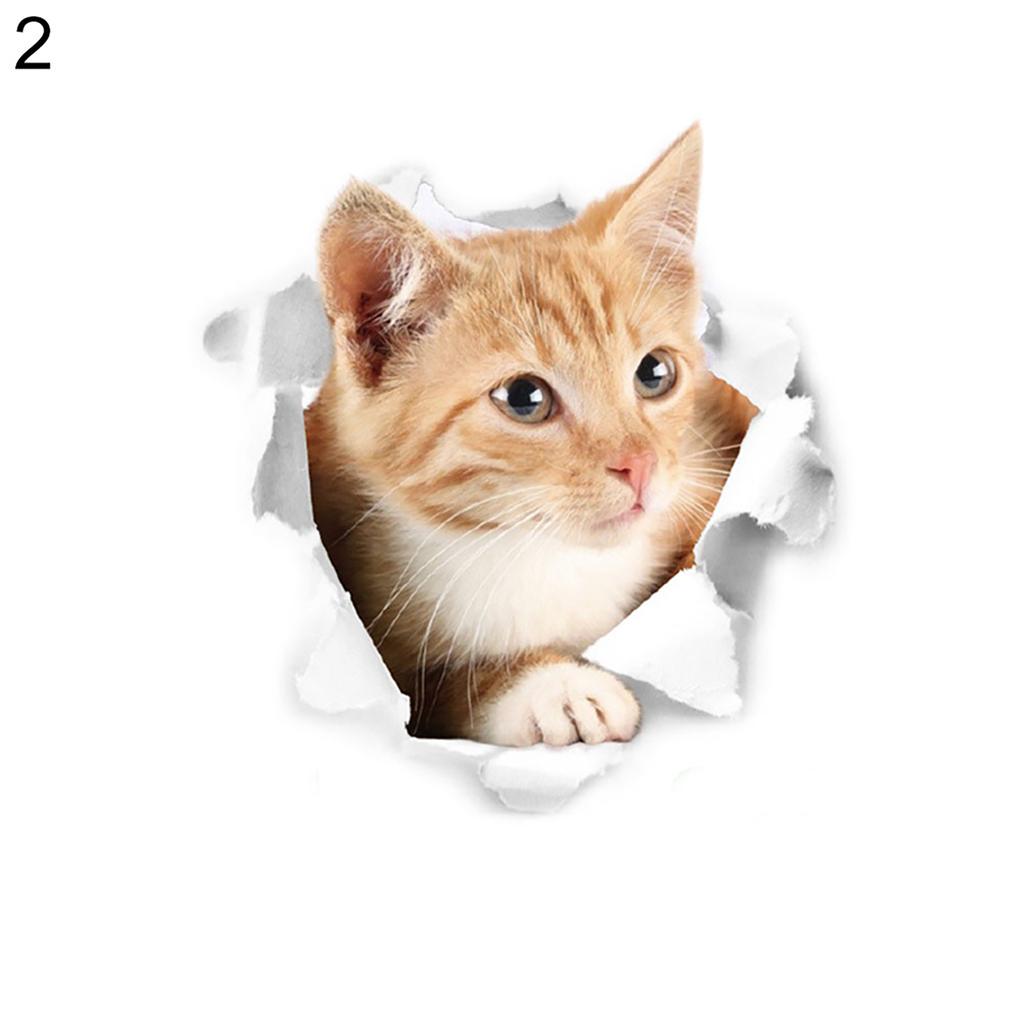 Yousheng Lovely Cat Toilet Lid Wall Sticker Fashion Home Art