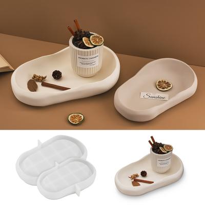 Irregular Shape Tray Silicone Molds Handmade Concrete Gypsum Storage Bowl DIY Resin Jewelry Display Plate Candle Container Mold