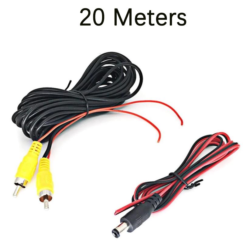 Reverse Camera Video Cable for Car Rear View Parking Universal 6/10/15/20M Wire Match with Multimedia Monitor with Power Cable