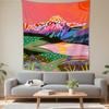 Boho Chic Wall Tapestry With Moon Phase Floral Starry Sky Design Bedroom Yoga Studio Decor