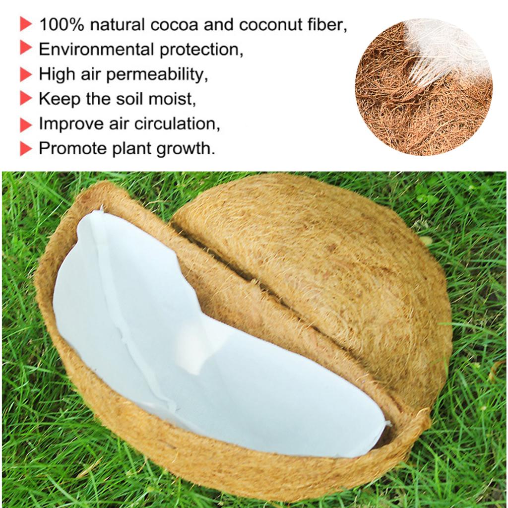 Kokosnuss-Hängekorb-Einlage Wasserabsorbierend Halbkreis Kokosnuss-Einlage mit Vliesstoff für Blumen Gemüse