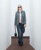 VIVABROWN 85-Viva077 Chess Slim Fit Long Sleeve Check Shirt Navy