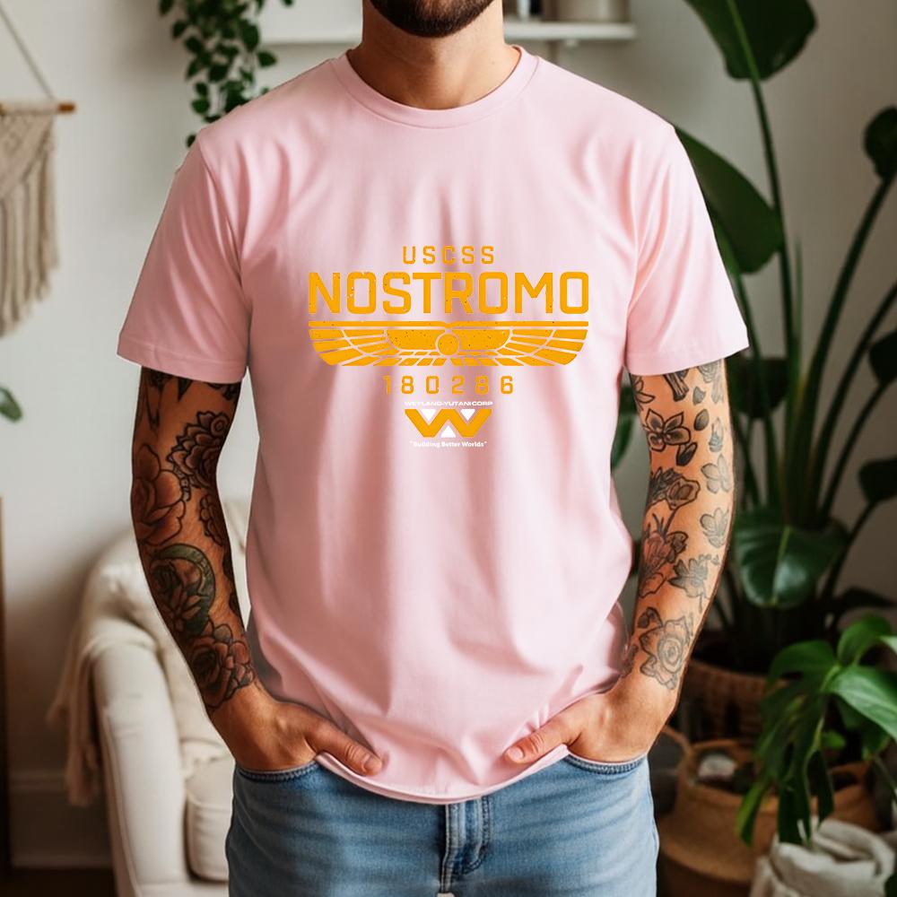 cotton t-shirt 2026 Summer 100% Cotton USCSS Nostromo Graphic Oversized Tee Nostromo Alien Sci-Fi Retro Themed Short Sleeve