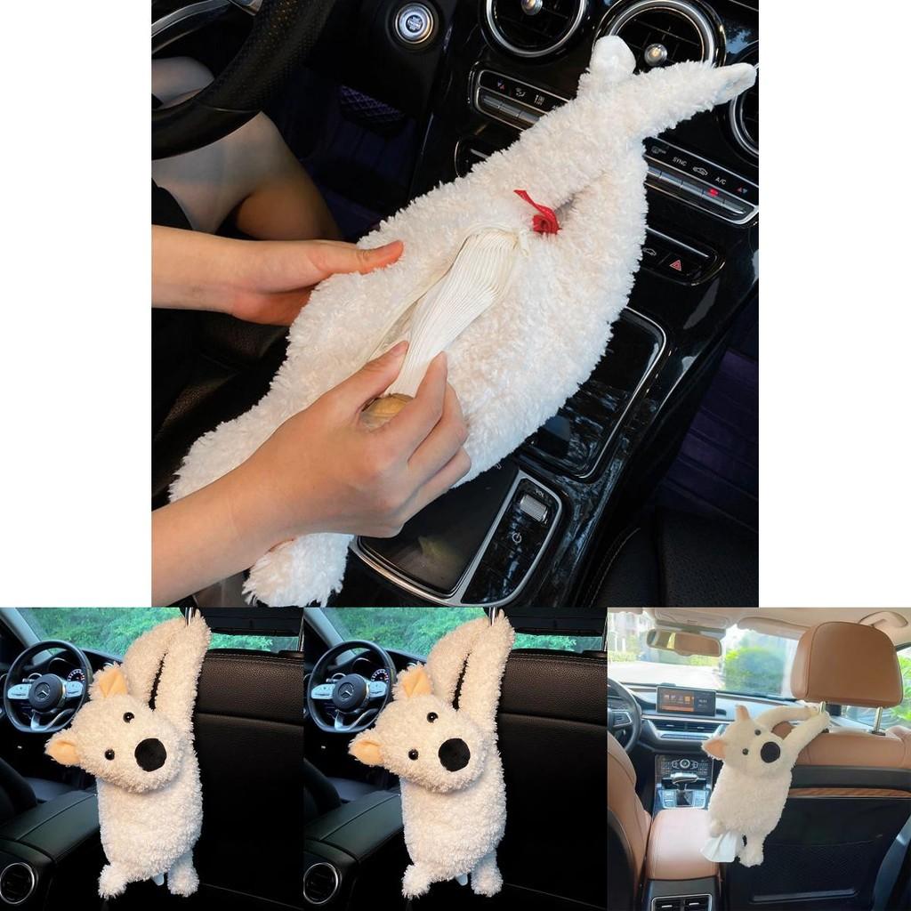 Plüsch Hund Taschentuchbox Abdeckung 2024 Neues Autozubehör für Armlehne mit weicher PP-Baumwolle