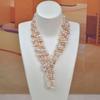 2m Extra Long Freshwater Pearl Sweater Chain for Women, Natural Multi-layer Beaded Versatile Long Necklace