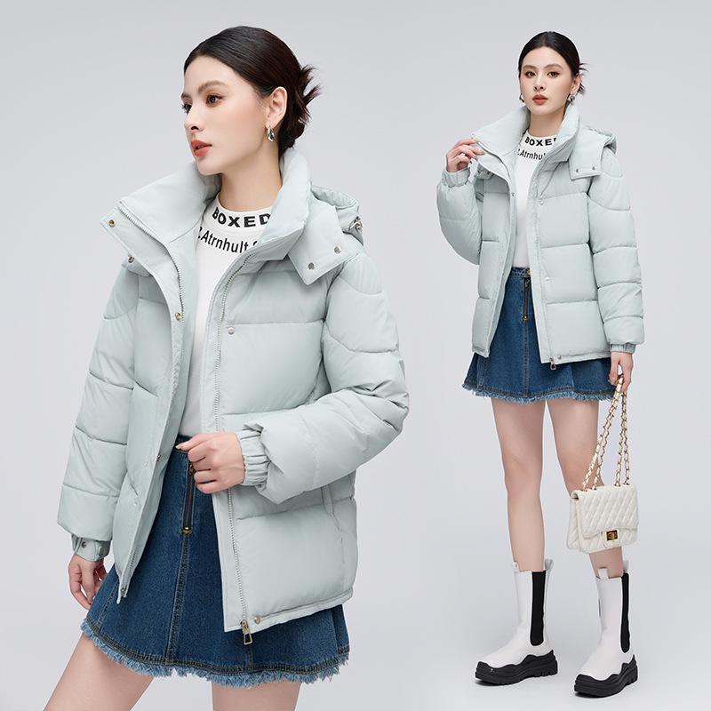 Women's Short Hooded Down Jacket - 2025 Korean Style, Petite, Winter Fashion, Thick White Duck Down, Hot Sale.