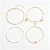 4PCS Layered Stackable Starfish Shell Beaded Anklet Set Dainty Boho Summer Beach Vacation Jewelry for Women