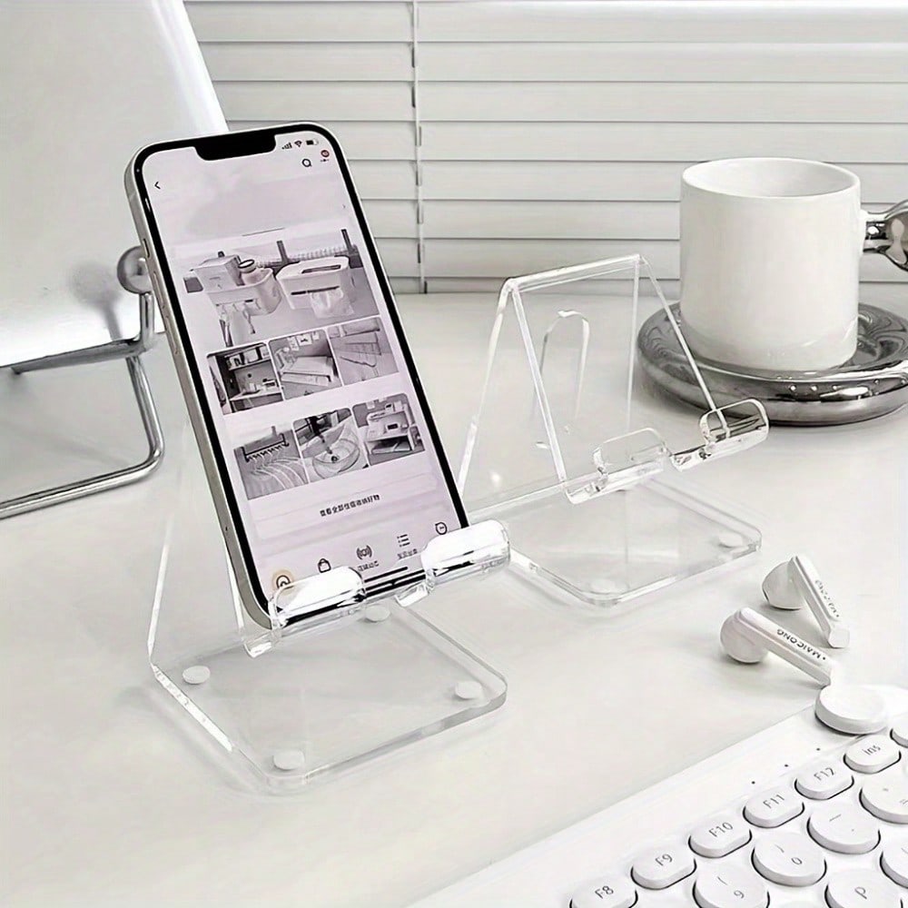 Minimalist Gooseneck Phone Mount 1pc Simple Style Transparent Desktop Phone And Tablet St Thick Stand Suitable For Dormitories Home Offices