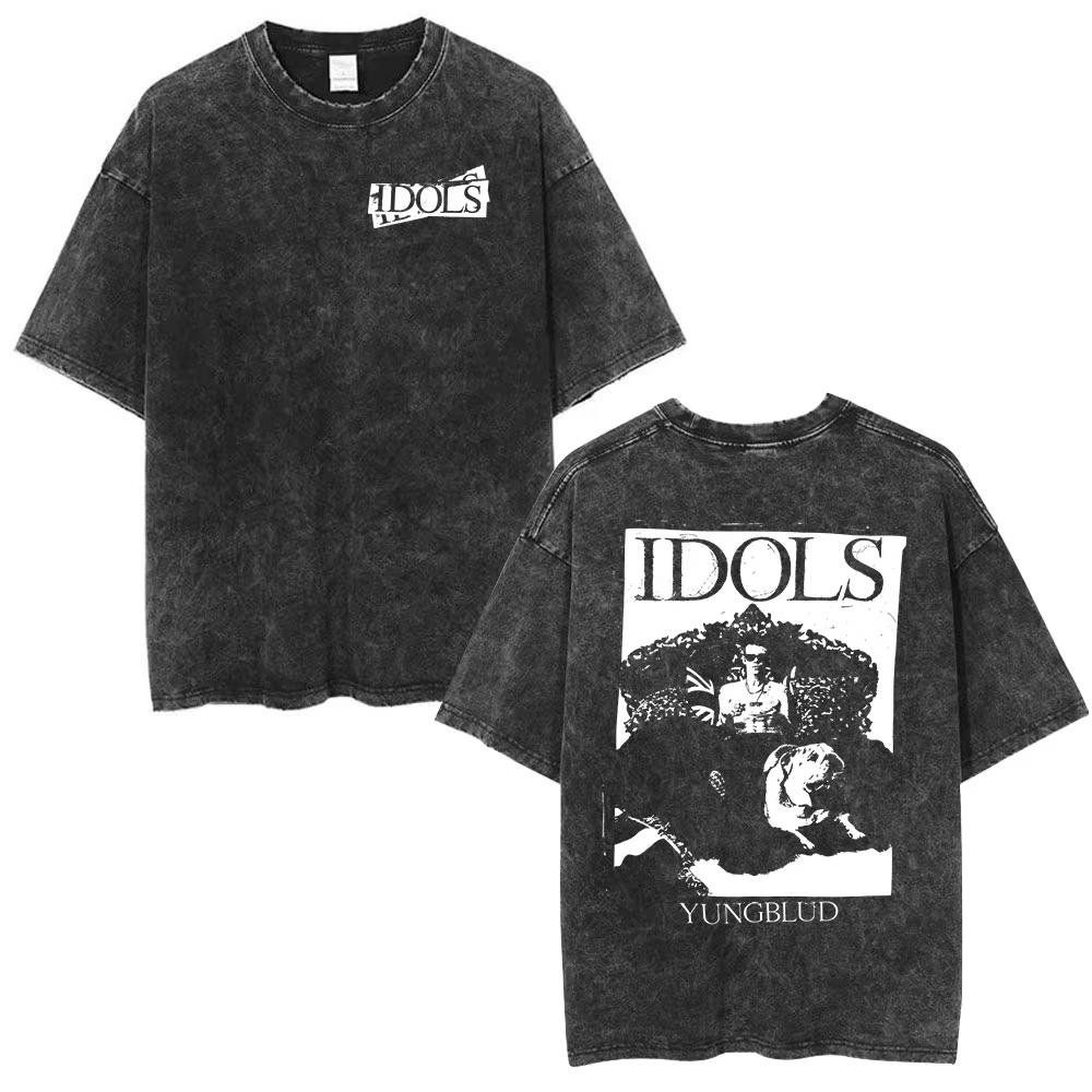

Yungblud IDOLS Album Tour T Shirts Men Women Clothing Washed Vintage Short Sleeve Tshirts Oversized Casual Cotton Tshirts L