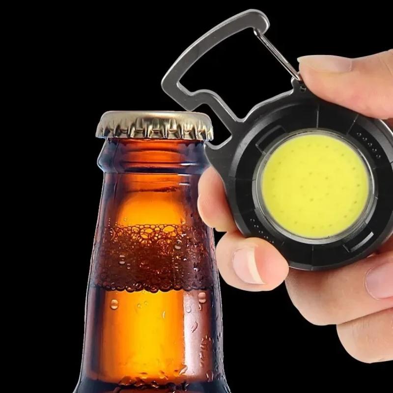 Portable Cob Keychain Flashlight Led Mini Work Lights Floodlight Type C Rechargeable Bottle Opener Outdoor Camping Light