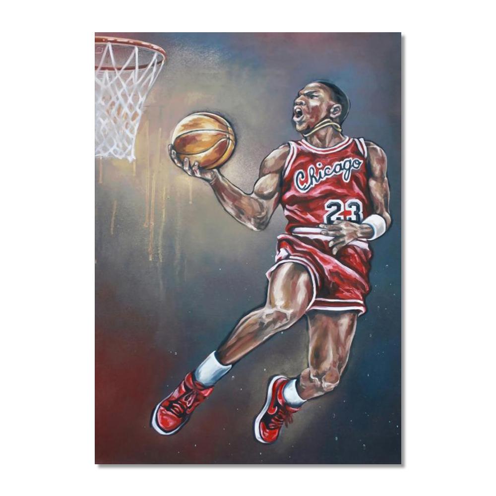 Basketball-Promi-Wandmalereien, Poster, Dunking-Wandmalereien, moderne Heimdekoration, Ölgemälde, Drucke