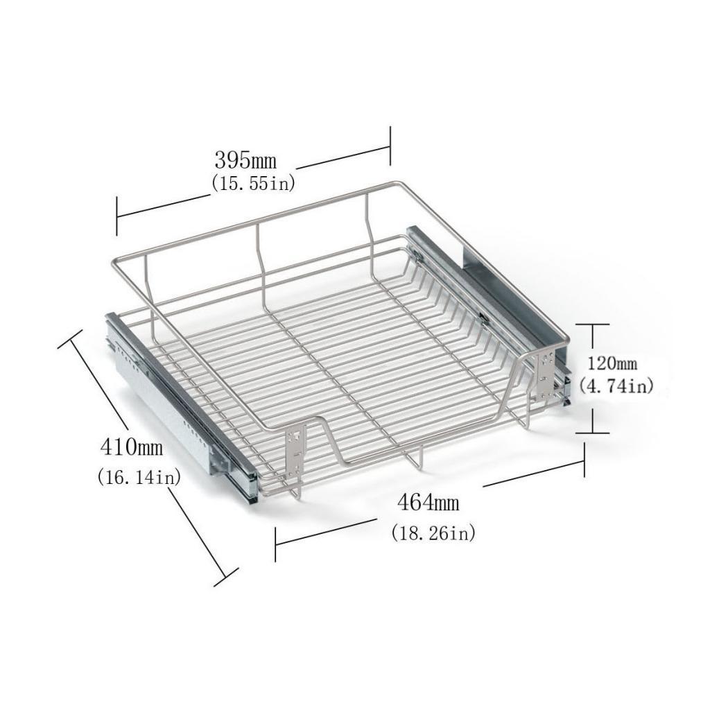 Pull Out Cabinet Organizer Basket Slide Drawer Storage Rack Iron Construction Easy