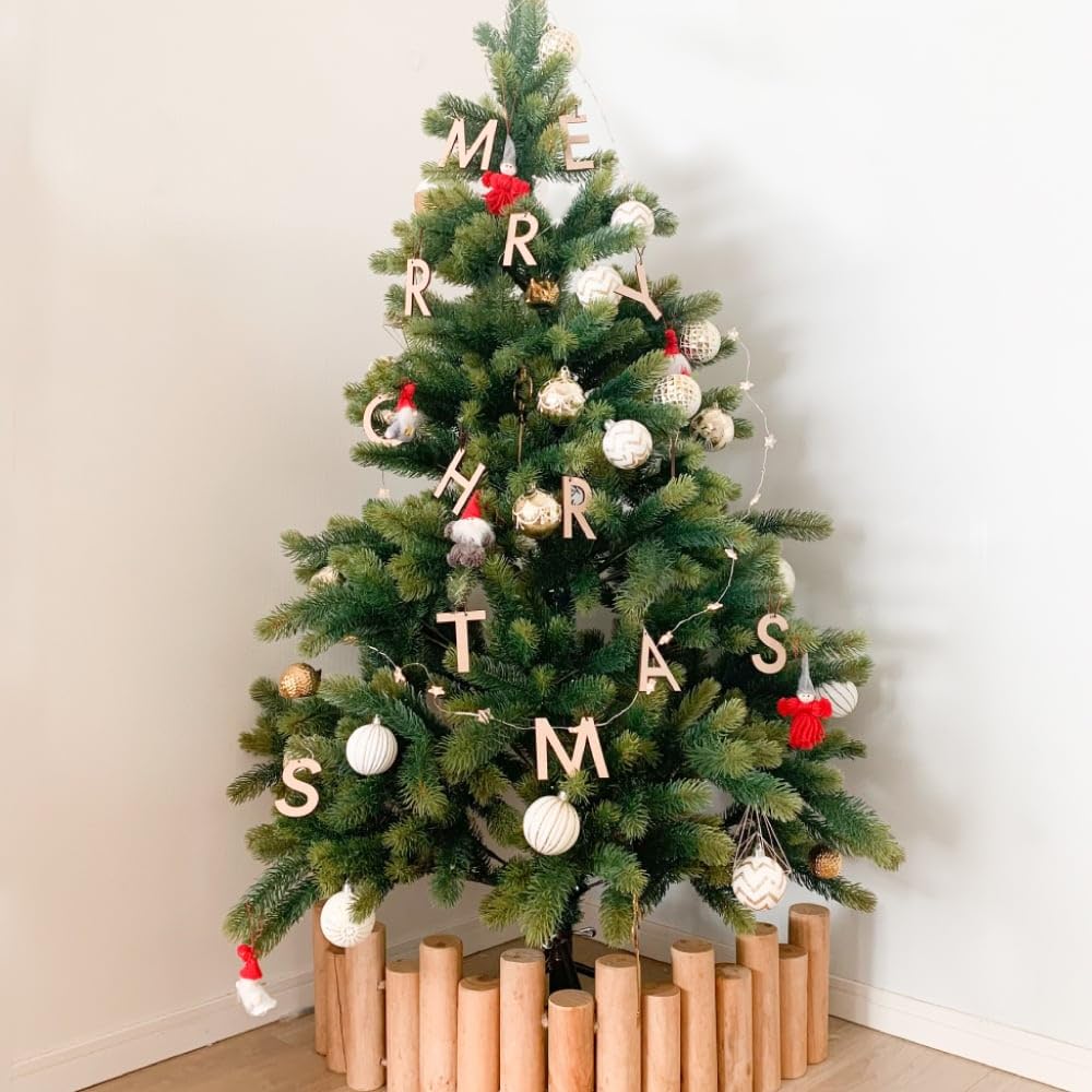 Hanamei Christmas Letter MERRY CHRISTMAS Nordic Wooden Natural Tree Made in Japan Ornaments, Alphabet, Ornaments, Ornaments, Decorations, (MERRY