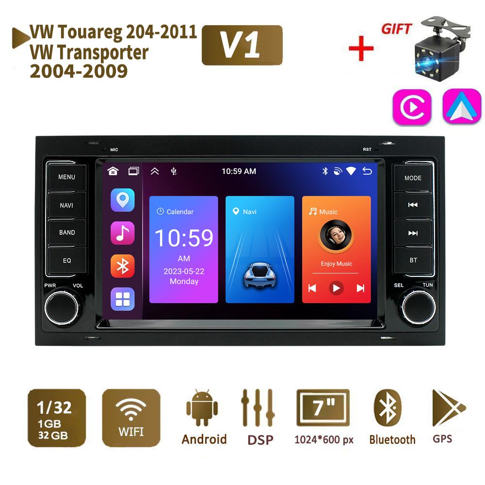 

2Din 7-дюймовый Android-радио для Volkswagen Touareg Transporter T5 Multivan 2004-2011 Miltimedia Player, головное устройство с GPS-навигацией, 2 + 64 ГБ 1+32GB